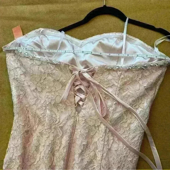 EVA U.S.A. Formal Lace Gown light pink-peach gown size XL - Picture 7 of 11